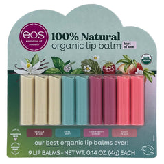 eos Best of eos Lip Balm Vanilla Bean Pack provides daily moisture for sensitive lips.