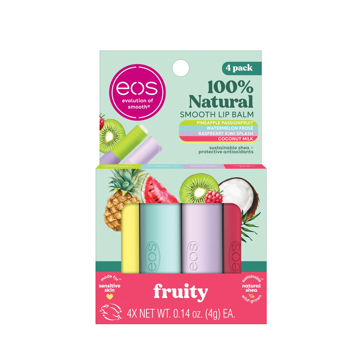 EOS Coconut Milk lip balm tube delivering weightless hydration for daily moisture