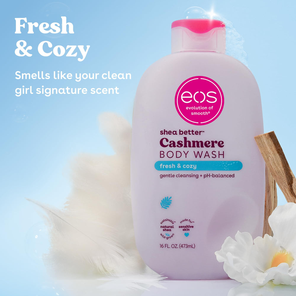 eos Fresh & Cozy pump close-up highlighting easy dispensing benefit