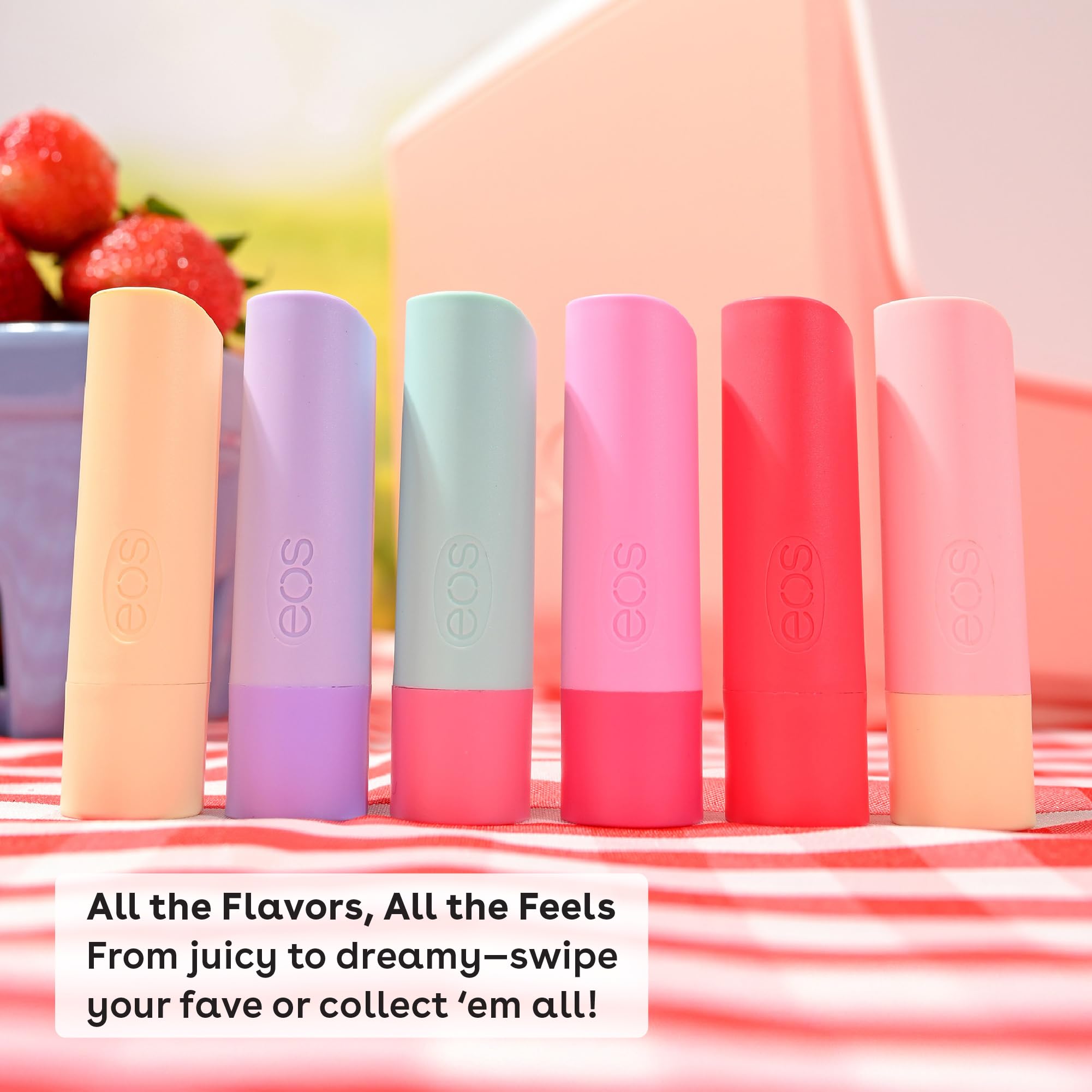 EOS lip balm application demonstrating smooth glide on lips