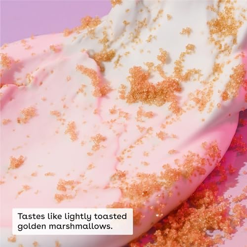 EOS Marshmallow Fluff swirls texture reveals creamy moisture for soft lips.