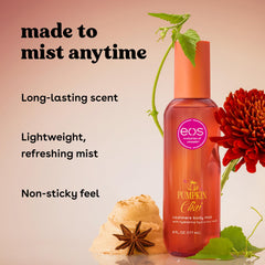 eos droplets on skin demonstrating hydration and a non-sticky finish benefit