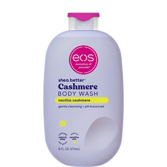 eos Shea Better Vanilla Cashmere bottle pour highlights moisturizing for daily cleansing