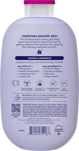 eos Shea Better Vanilla Cashmere foam lather demonstrates gentle cleanse with creamy texture