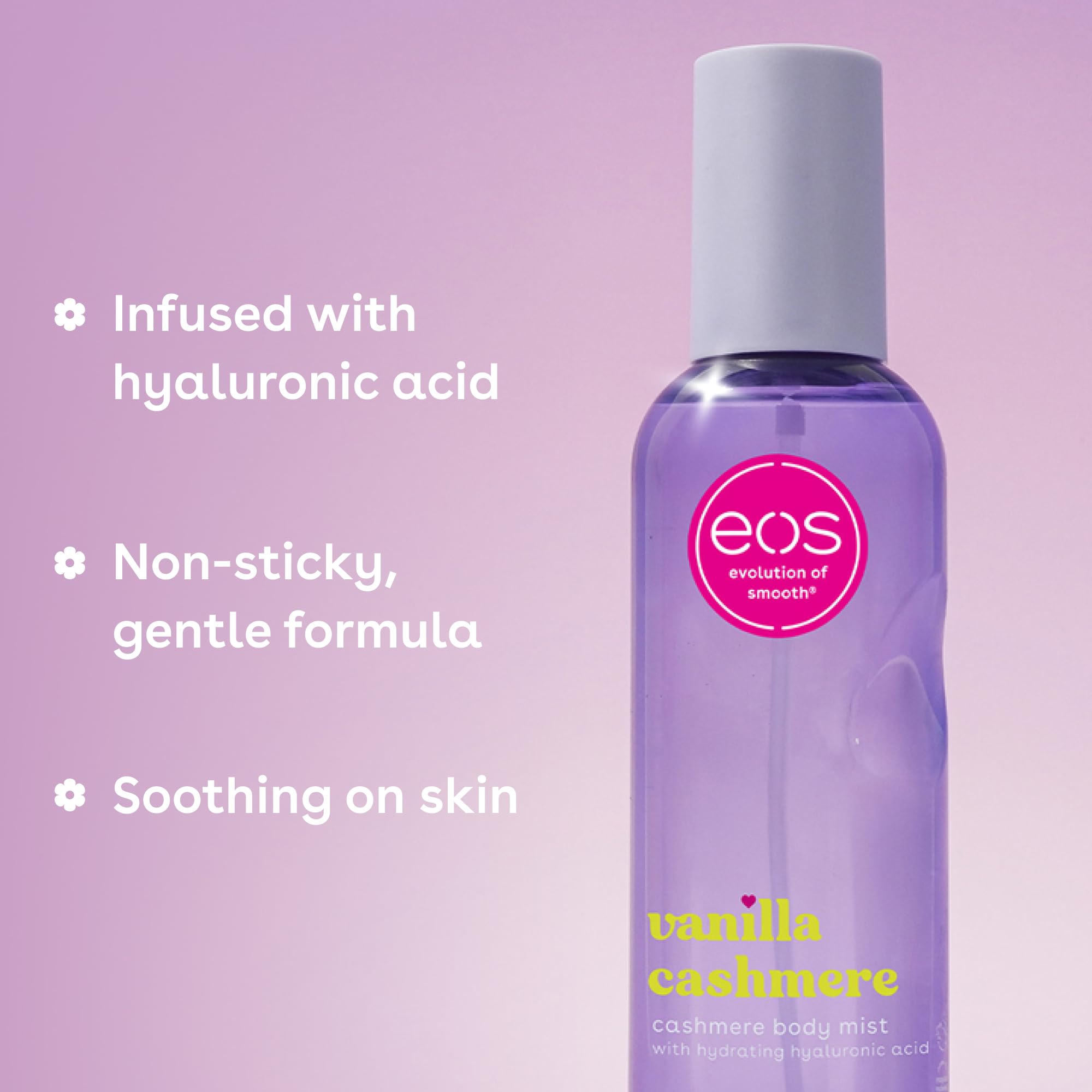 eos spritz in hair mid-lengths, provides subtle fragrance and refresh benefit