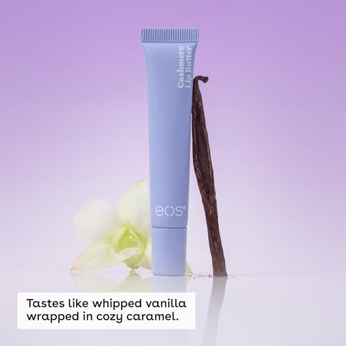 eos vanilla cashmere lip butter texture swatch on skin shows hydration