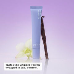eos vanilla cashmere lip butter texture swatch on skin shows hydration