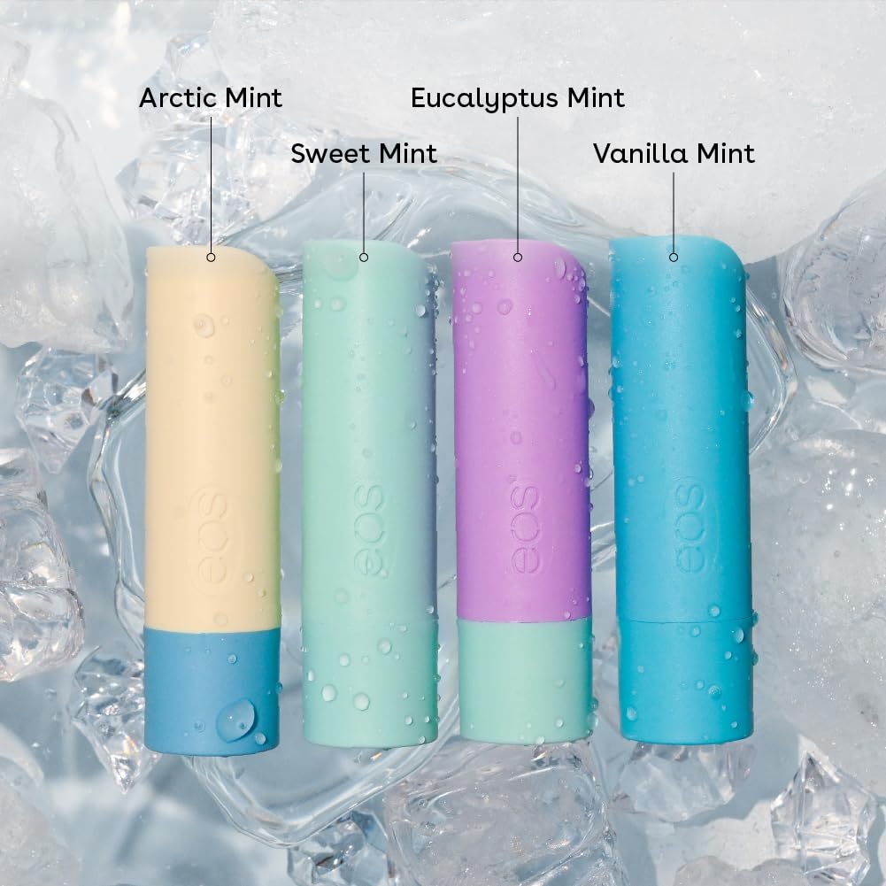 eos Vanilla Mint Lip Balm for delicious flavor and lightweight moisture.