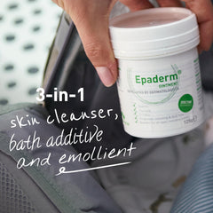 Epaderm ointment being applied to skin demonstrates spread over dry patches.