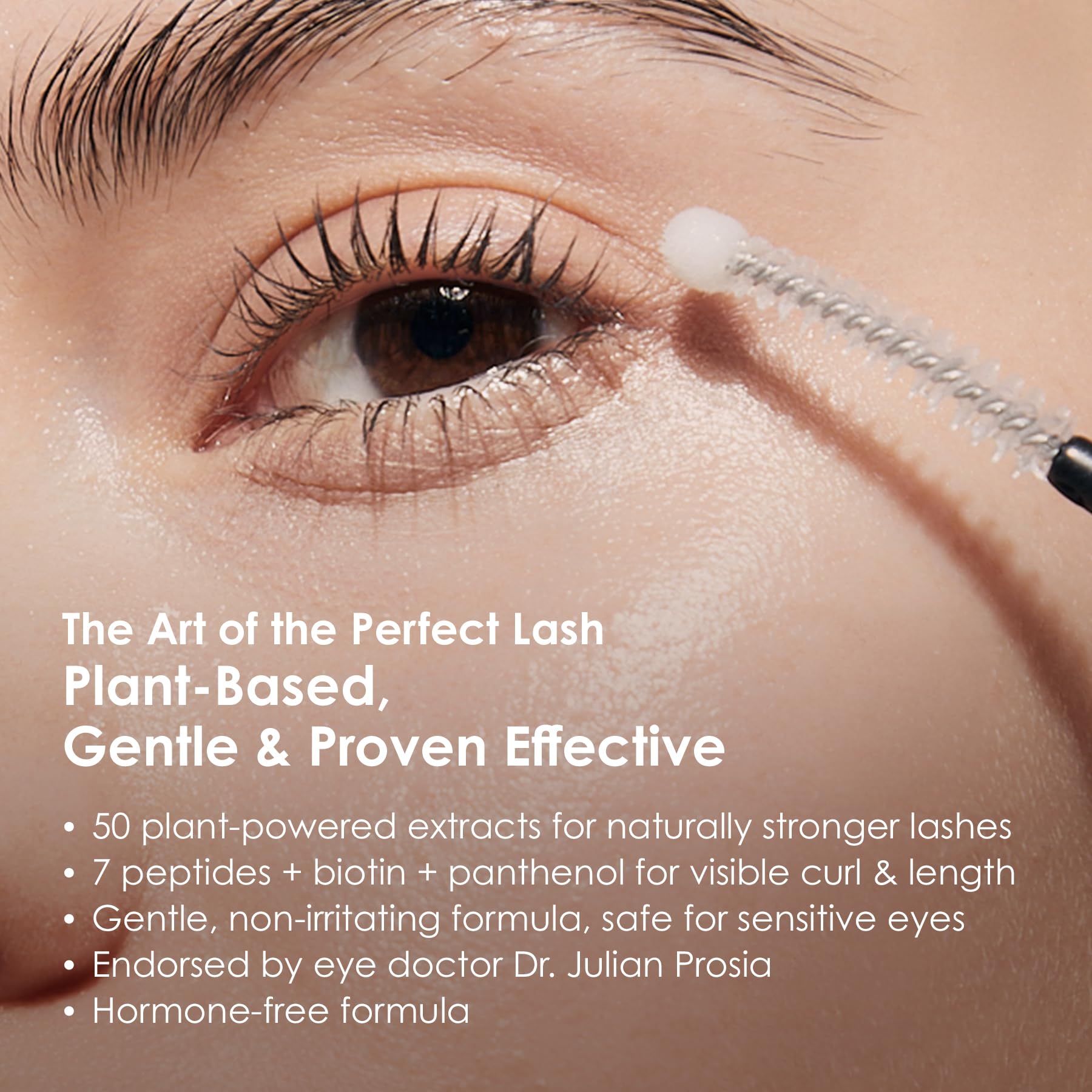 EPAIS dual-brush design demonstrates root and shaft lash care for faster improvement.