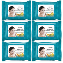 Epielle Argan Oil Makeup Remover Wipes pack visible for quick all-in-one cleanse.