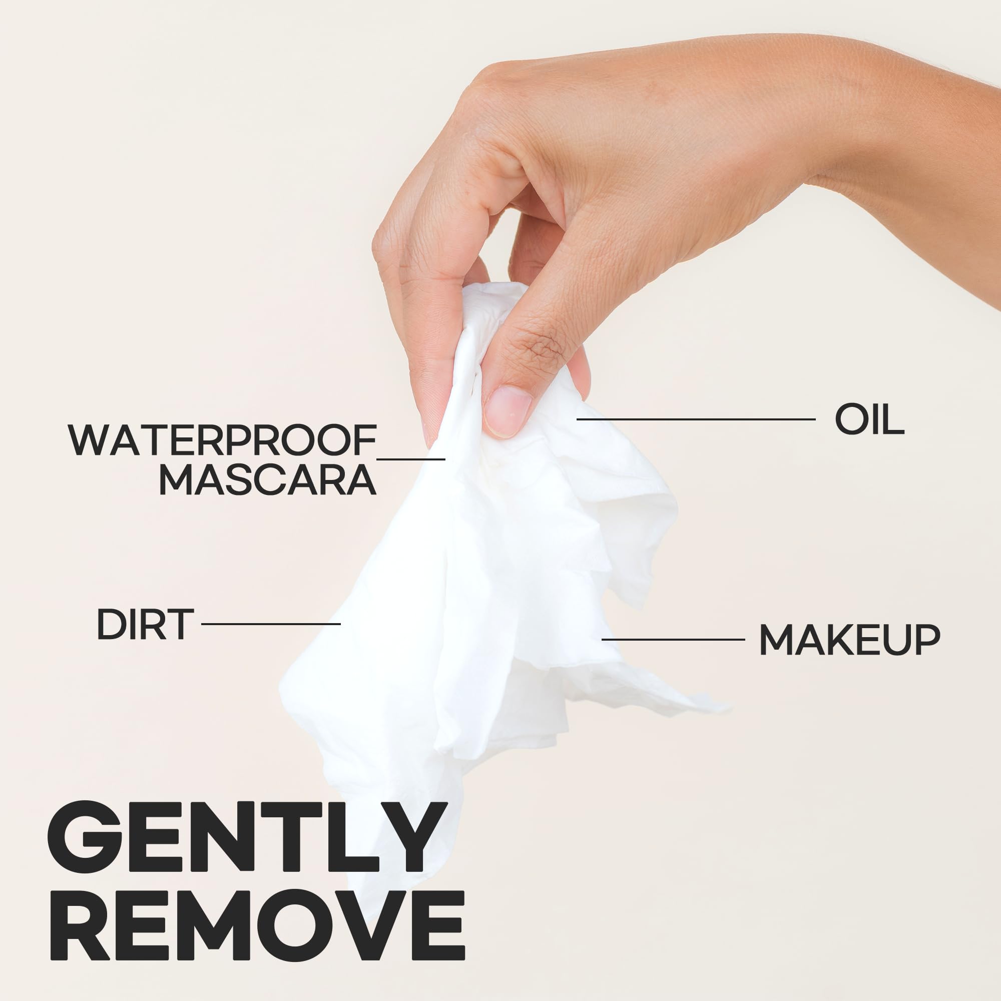 Epielle Argan Oil Makeup Remover Wipes soft fabric closeup for comfortable daily use.
