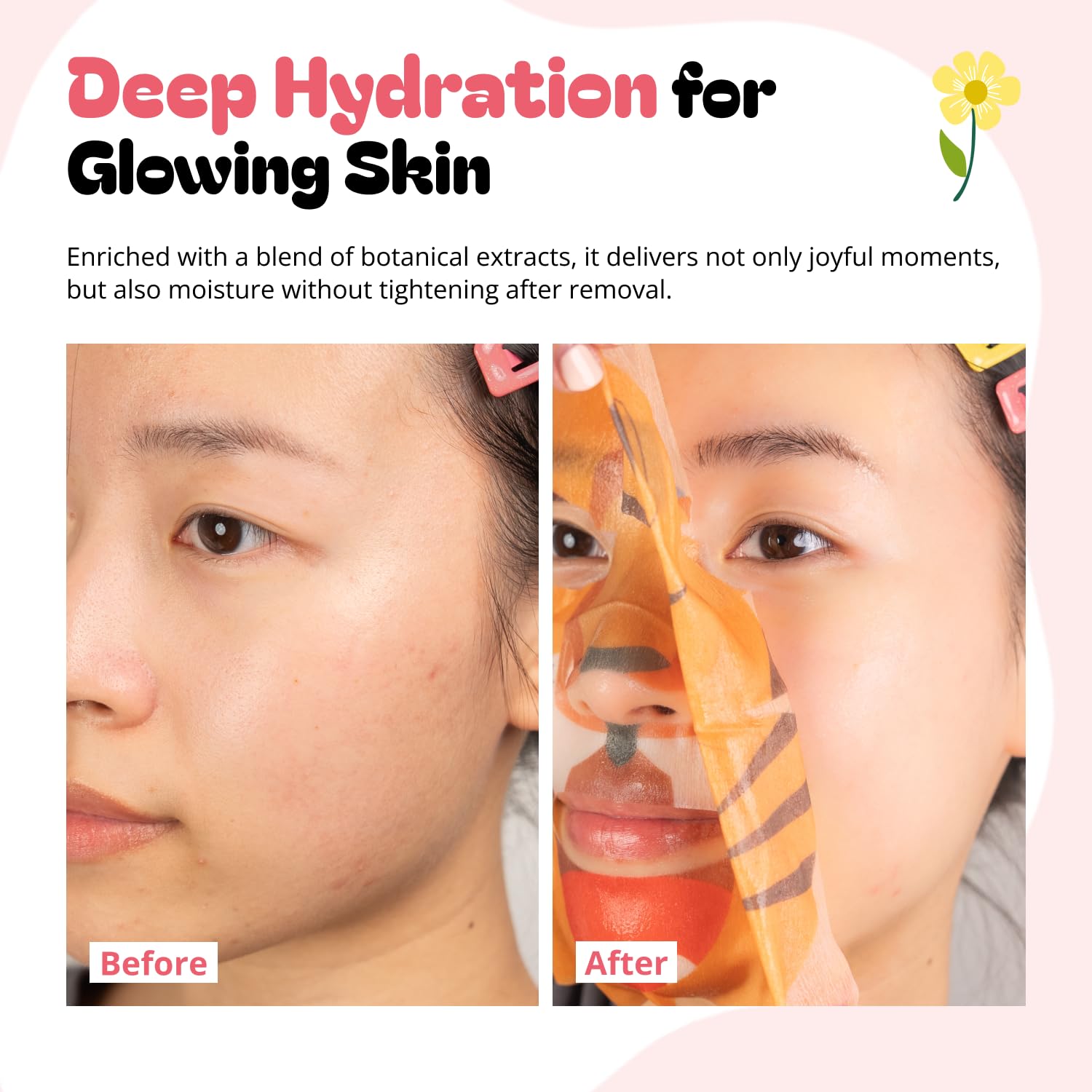 Epielle Character Face Mask Fuzzy Friends Fox close-up supports soothing hydration for radiant skin