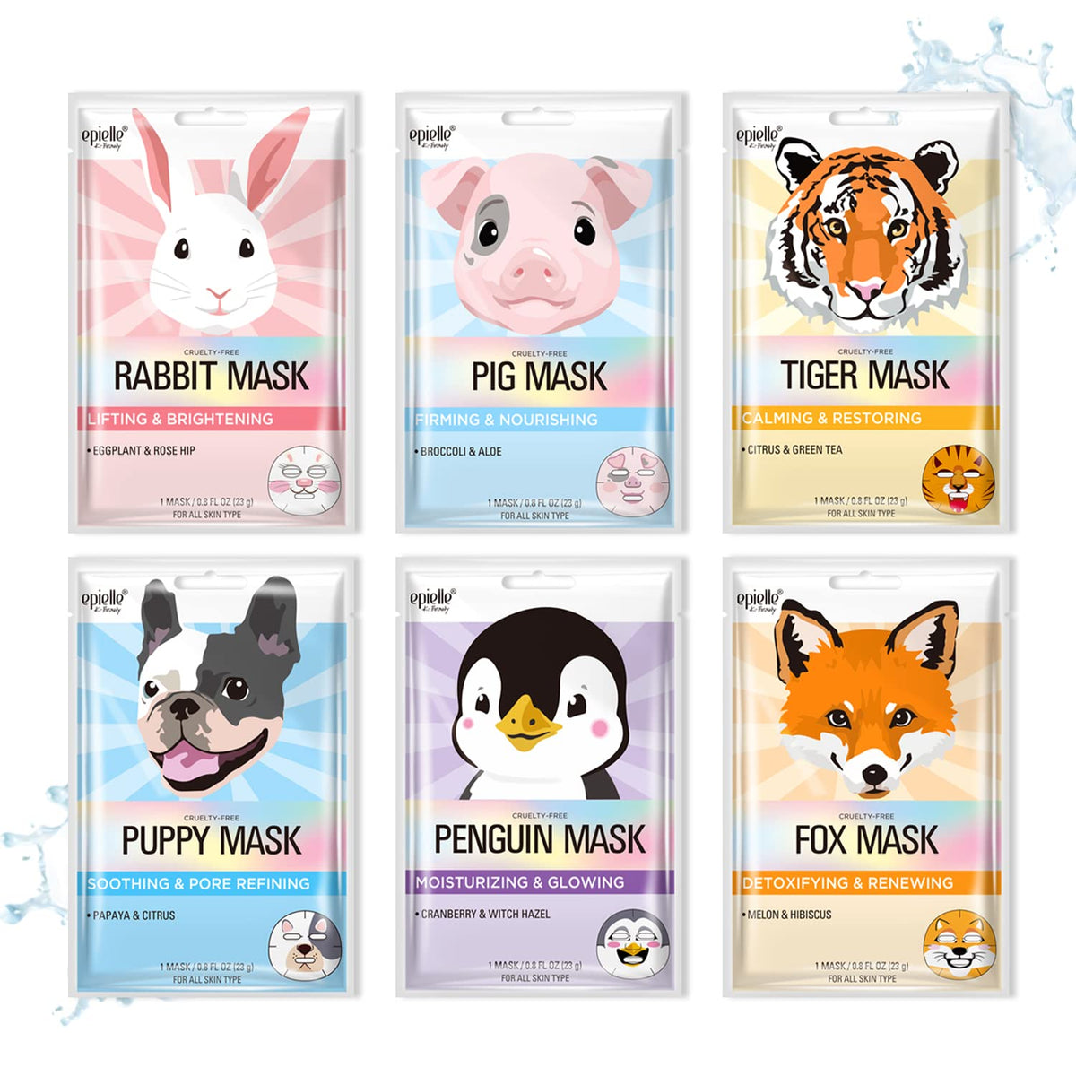 Epielle Character Face Mask Fuzzy Friends Rabbit close-up for hydrating, soothing skin