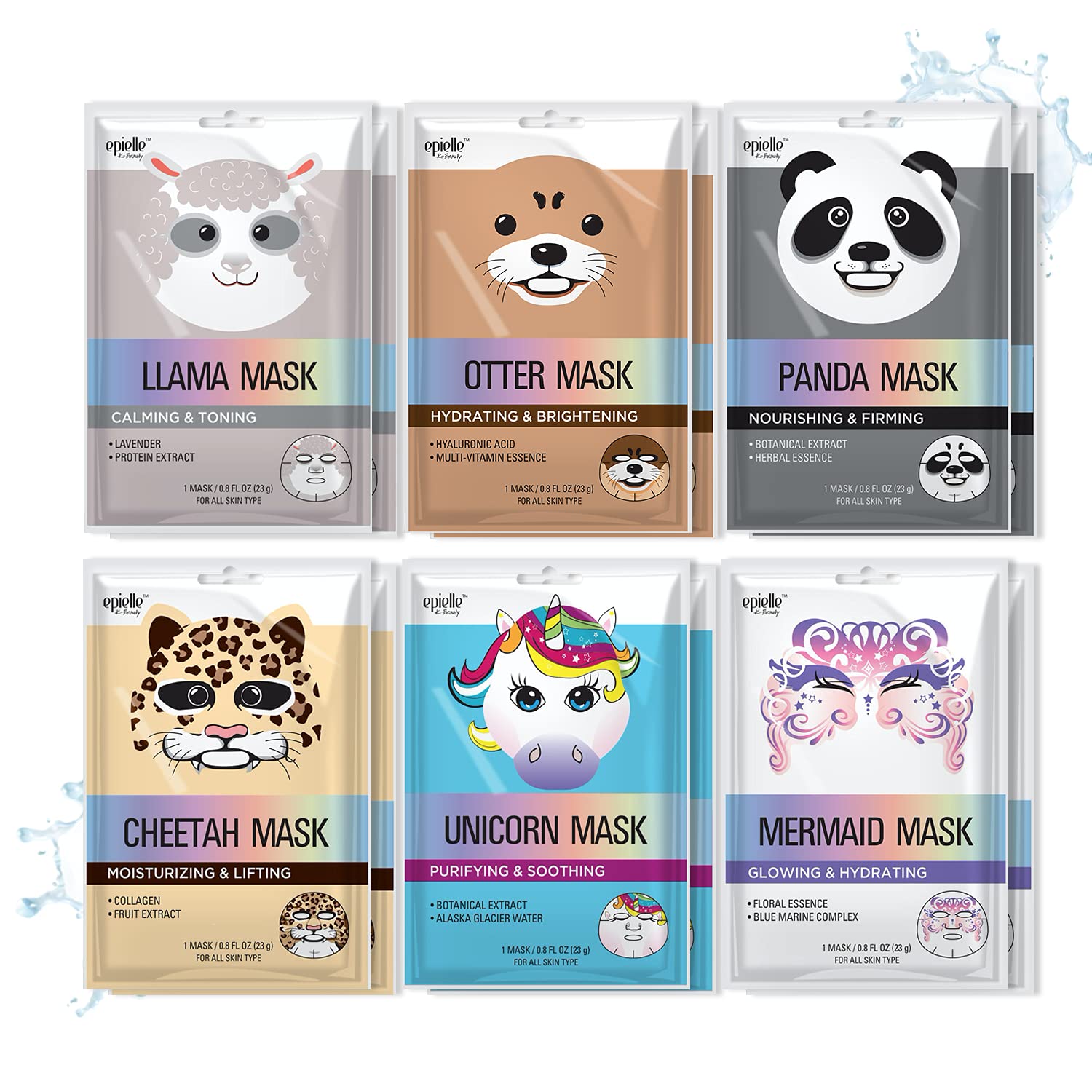 Epielle puppy character mask offers playful hydration for a refreshing skincare ritual.