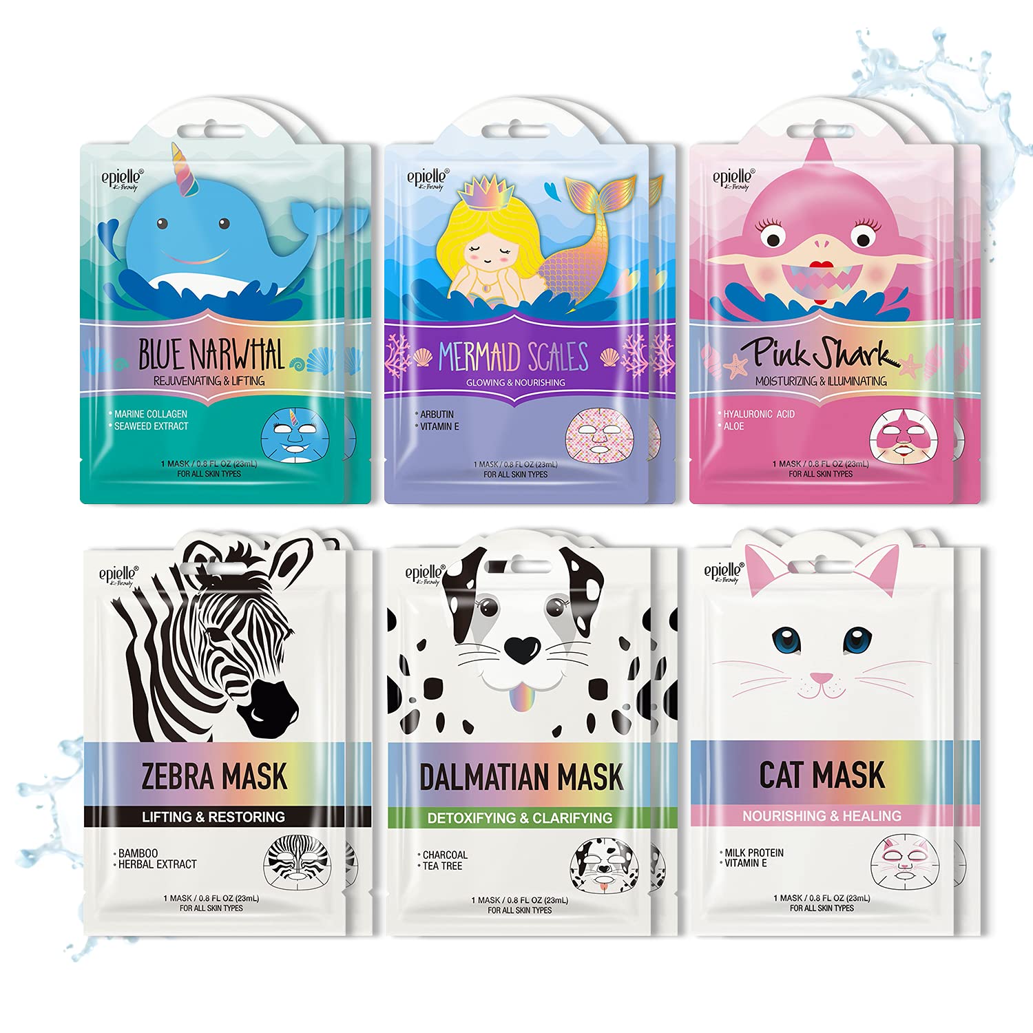 Epielle Character Face Mask Zebra design provides hydration for a refreshed complexion