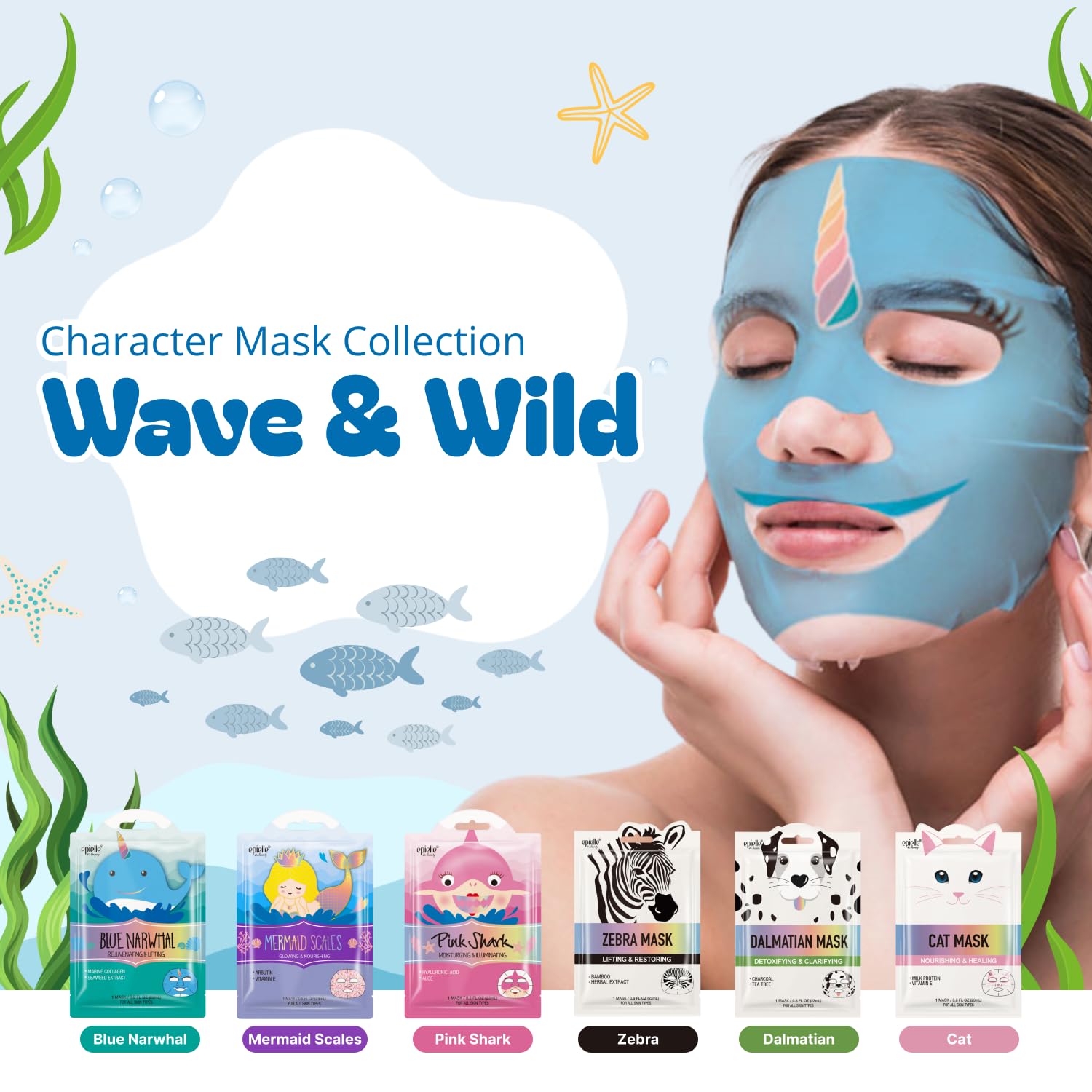 Epielle character zebra mask brightens and firms gently