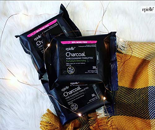 Epielle Charcoal Makeup Remover Wipes soft texture for gentle cleansing on sensitive skin.