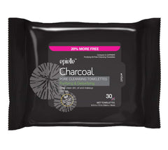 Epielle Charcoal Makeup Remover Wipes texture close-up for gentle cleansing.