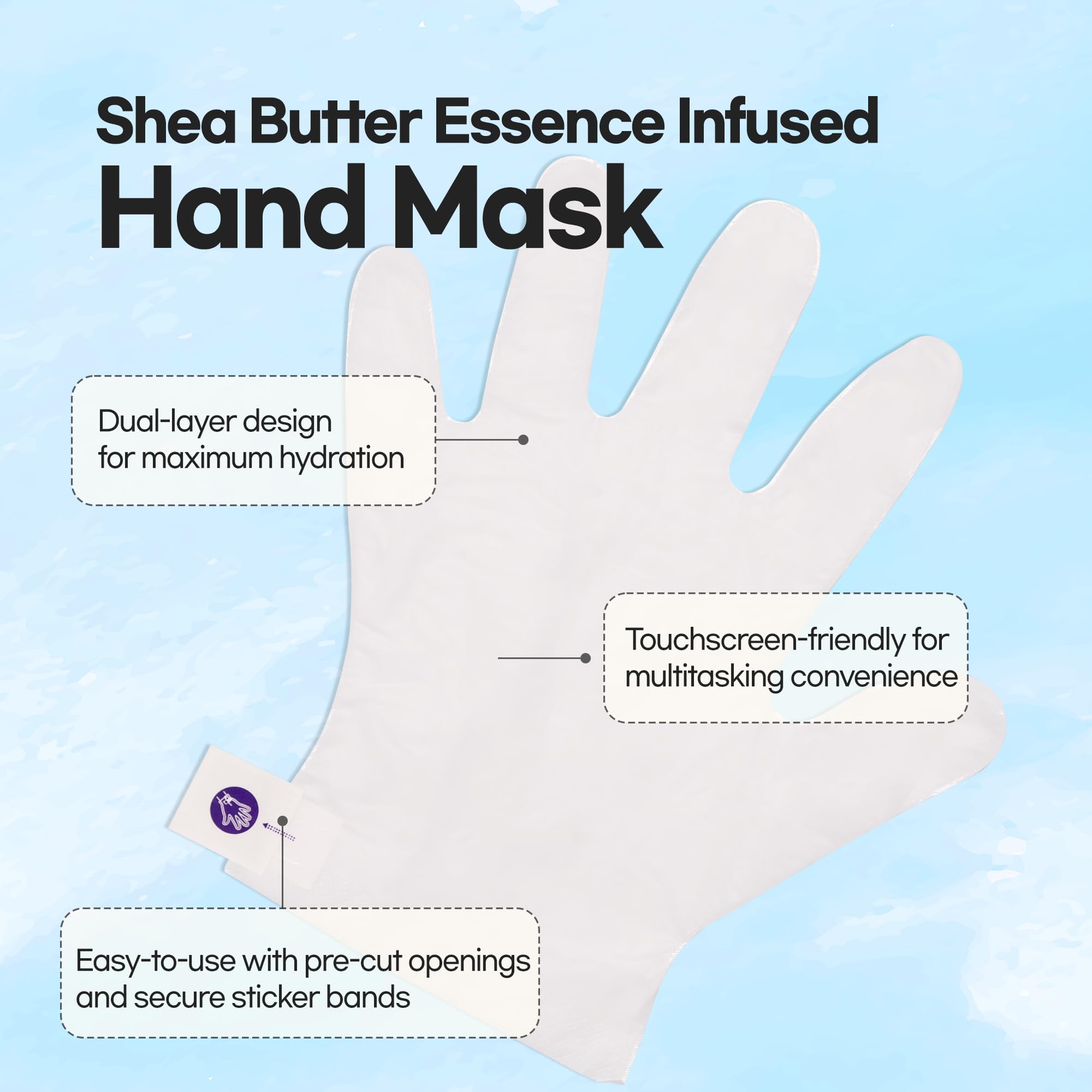 Epielle gloves adhesive tabs wear demonstrates mess-free therapy