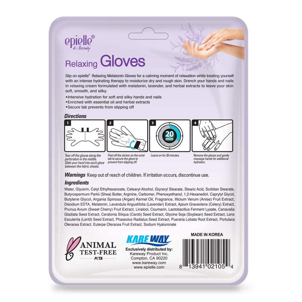 Epielle gloves in pack ready for at-home spa moment
