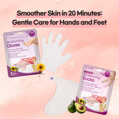 Epielle hand mask with avocado oil and vitamin E softens rough skin.