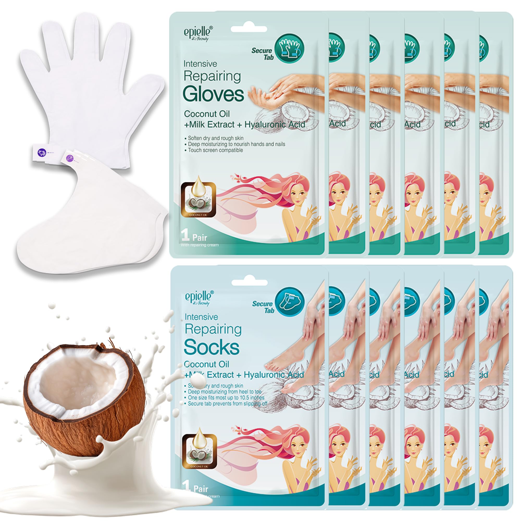 Epielle hand mask gloves close-up showing rapid hydration for dry skin