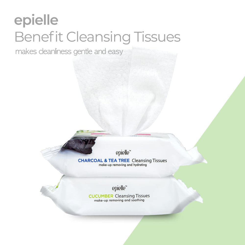 Epielle makeup remover wipes close-up showing soft moist fibers