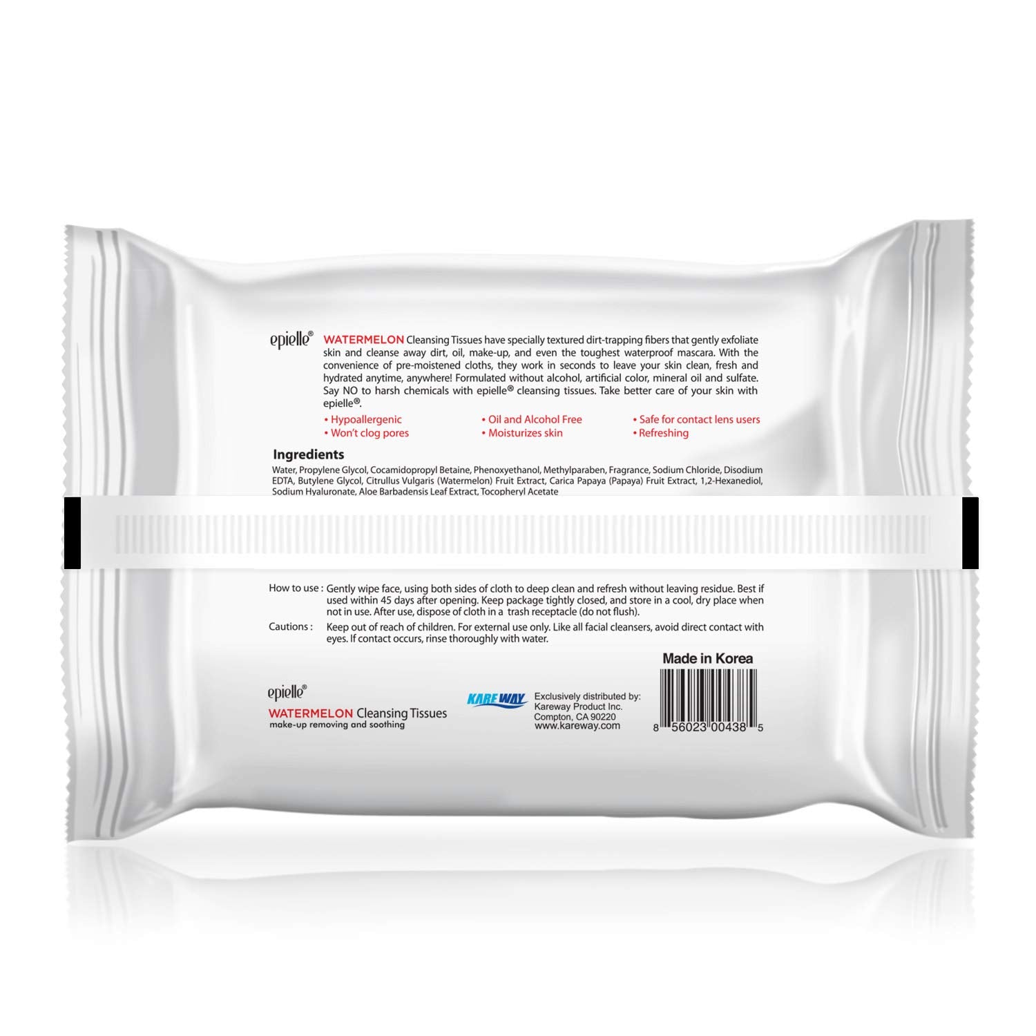 Epielle makeup remover wipes moisturizing feel after use.