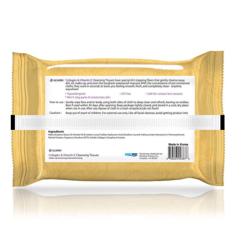 Epielle makeup remover wipes oil-free formula prevents pore clogging