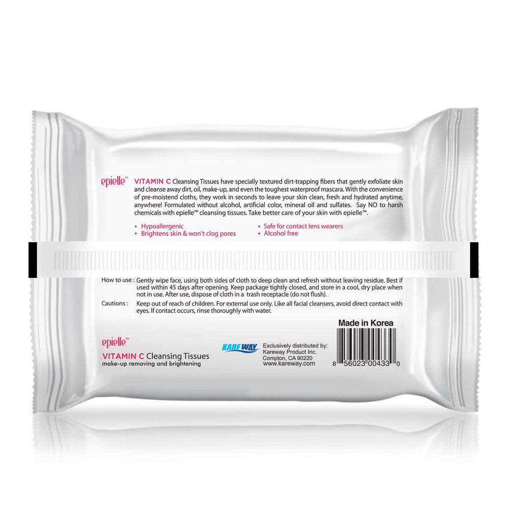 Epielle makeup remover wipes on-the-go compact pack for travel.