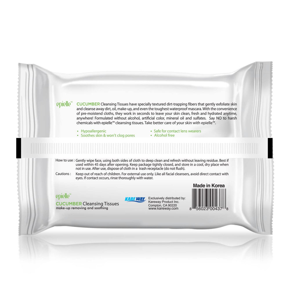 Epielle makeup remover wipes gentle for sensitive skin.