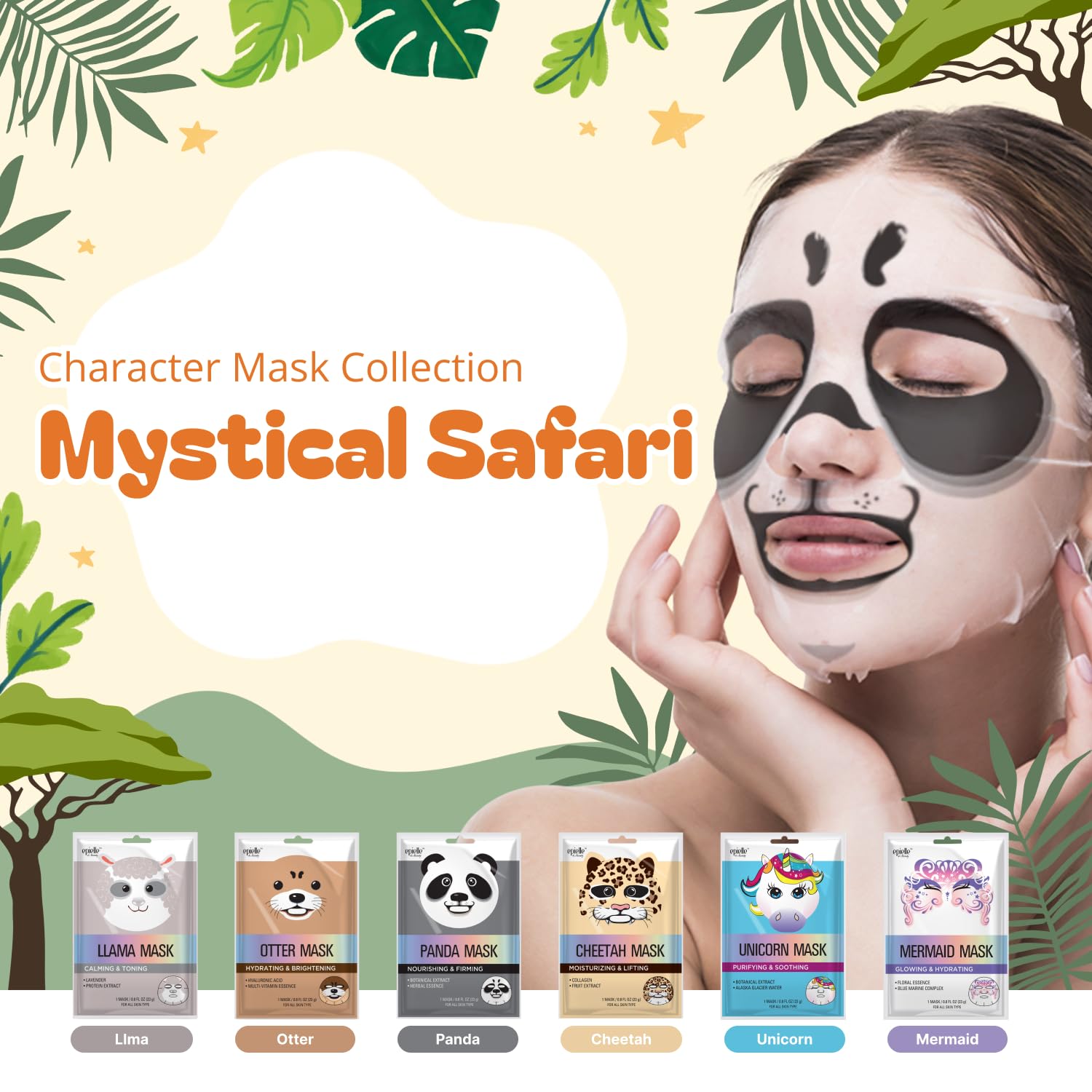 Epielle Mystical Safari mermaid mask design for hydrating and refreshing skin after a long day