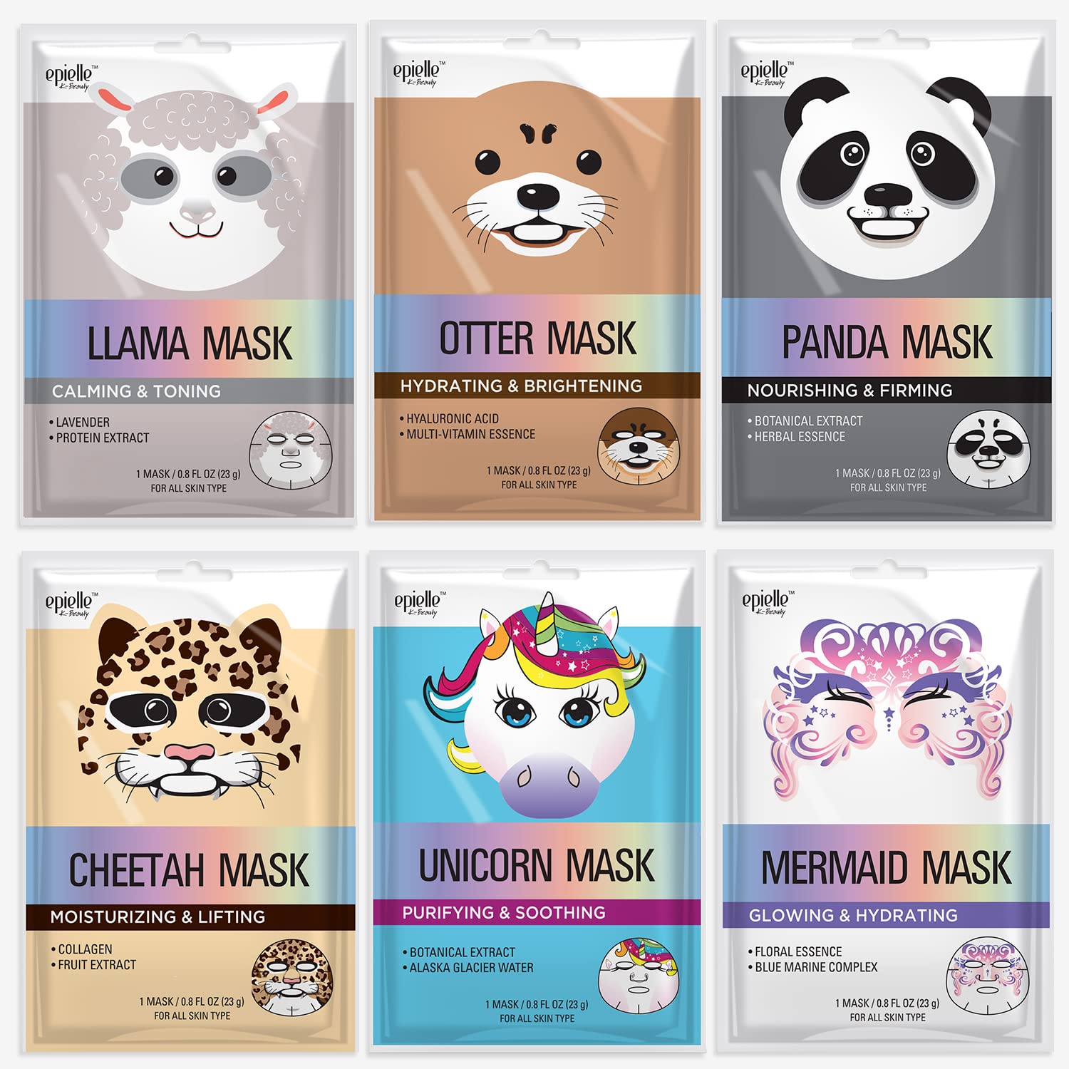 Epielle Mystical Safari otter mask in packaging promotes hydrating spa-night ritual