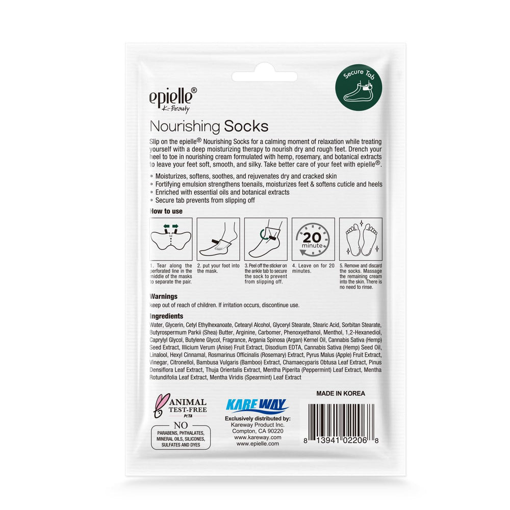 Epielle nourishing foot mask gift packaging ideal stocking stuffer or gift