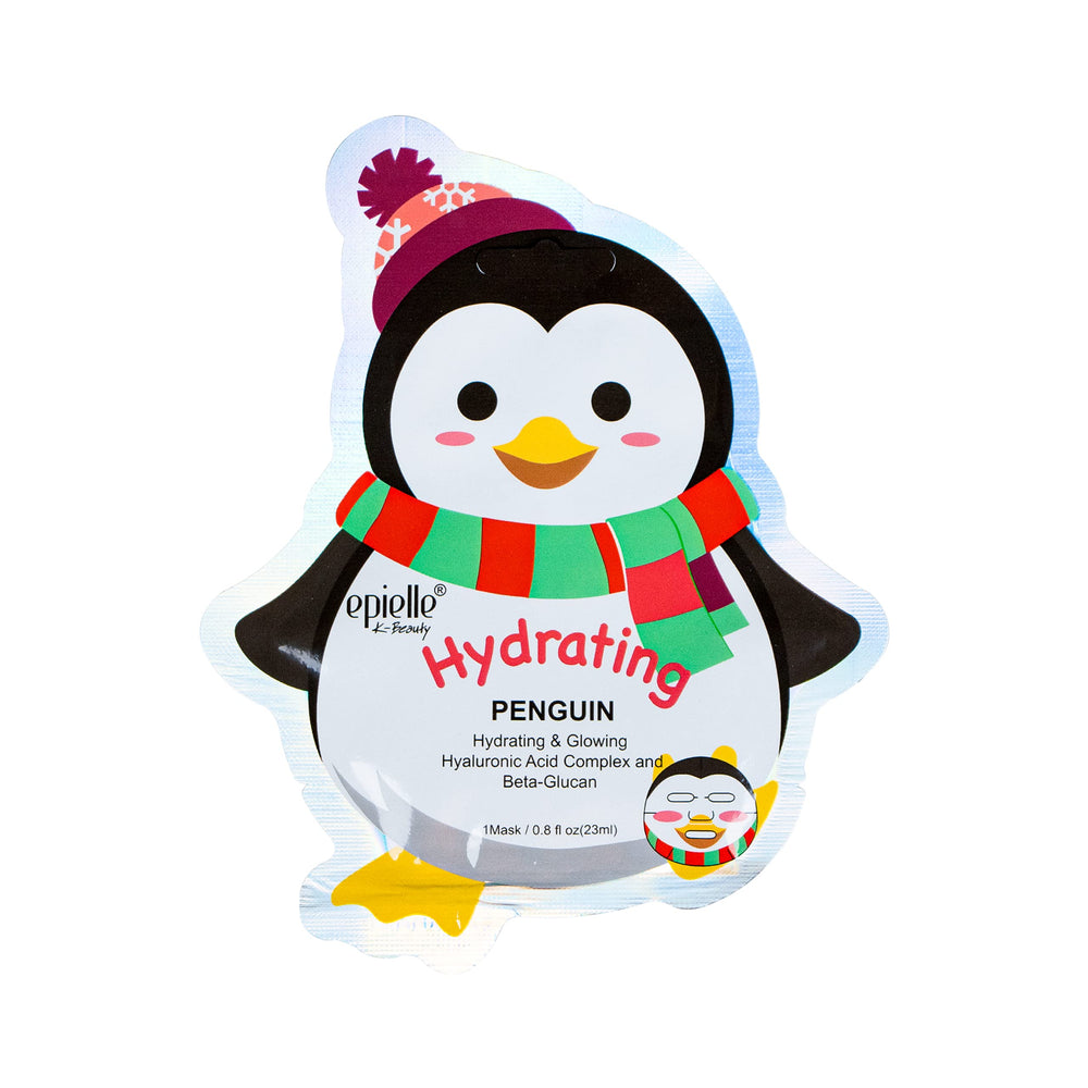 Epielle Penguin mask pack hydrates dull skin for a refreshed look.