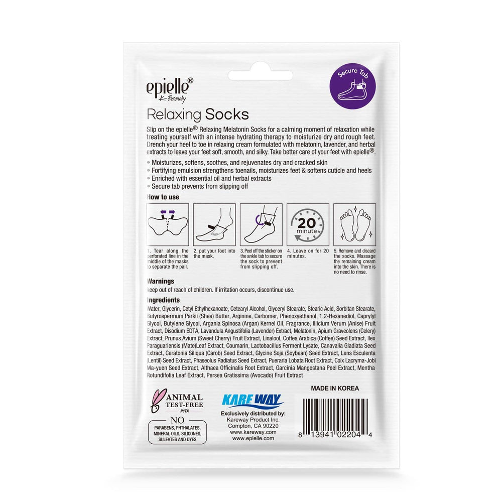 Epielle relaxing foot mask gift-ready box for stocking stuffers.