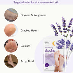 Epielle relaxing foot mask with shea butter and argan oil for hydration.