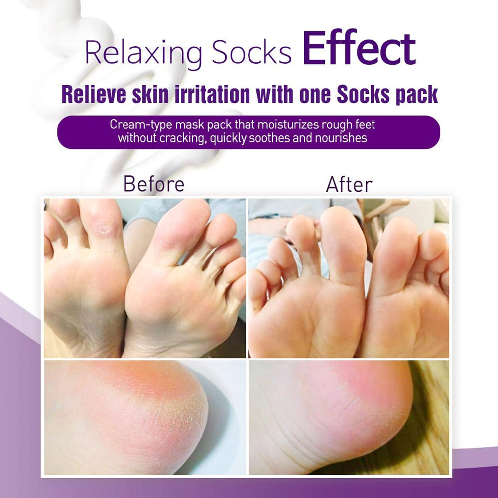 Epielle Relaxing Foot Mask size-fit image showing universal fit up to women's 11
