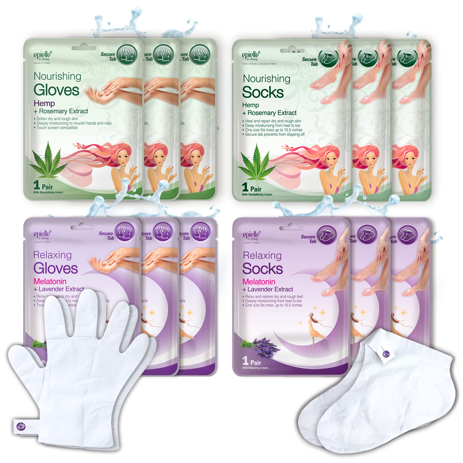 Epielle relaxing hand mask gloves pack – plush hydration for dry hands