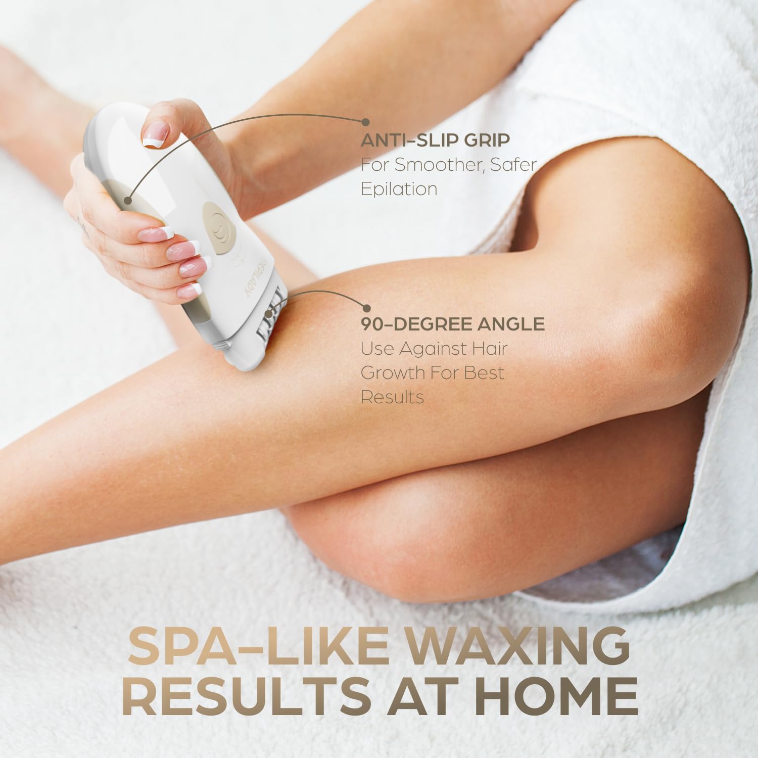 Epilady Legend 5 cordless design enables flexible at-home grooming.
