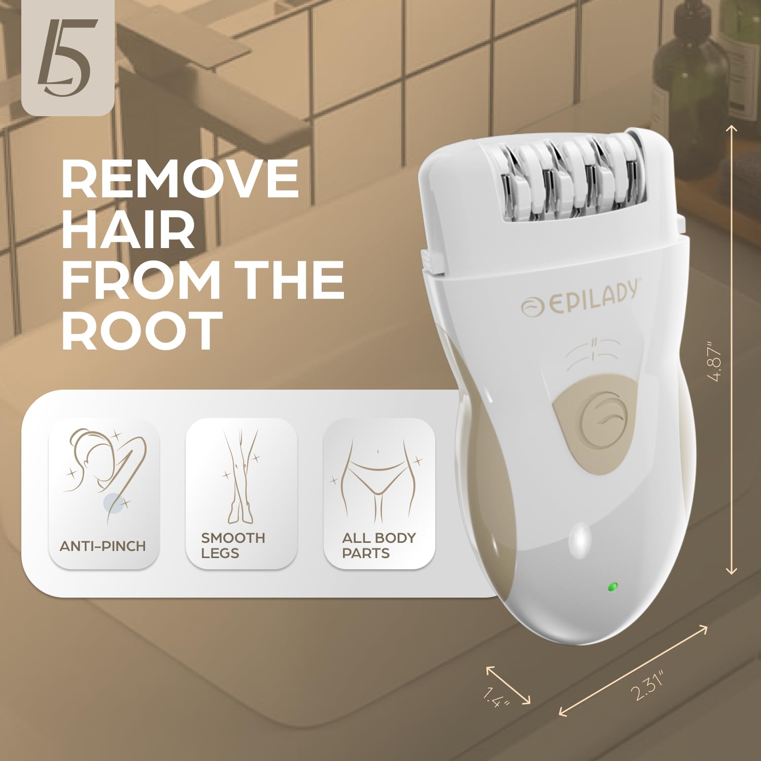 Epilady Legend 5 dual-speed control for sensitive areas and larger areas.