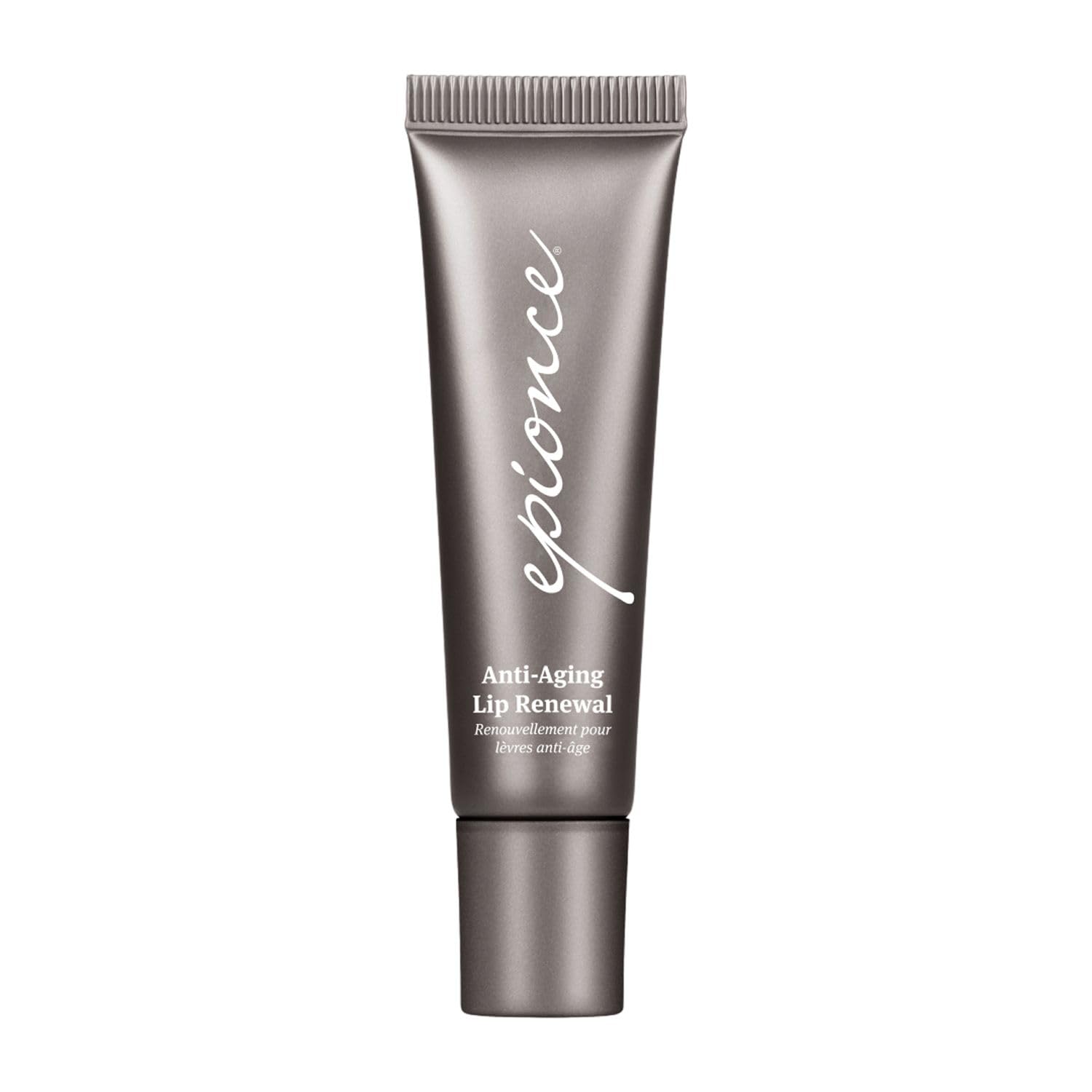 Epionce Anti-Aging Lip Renewal tube application shows hydrating lip renewal for daily care.