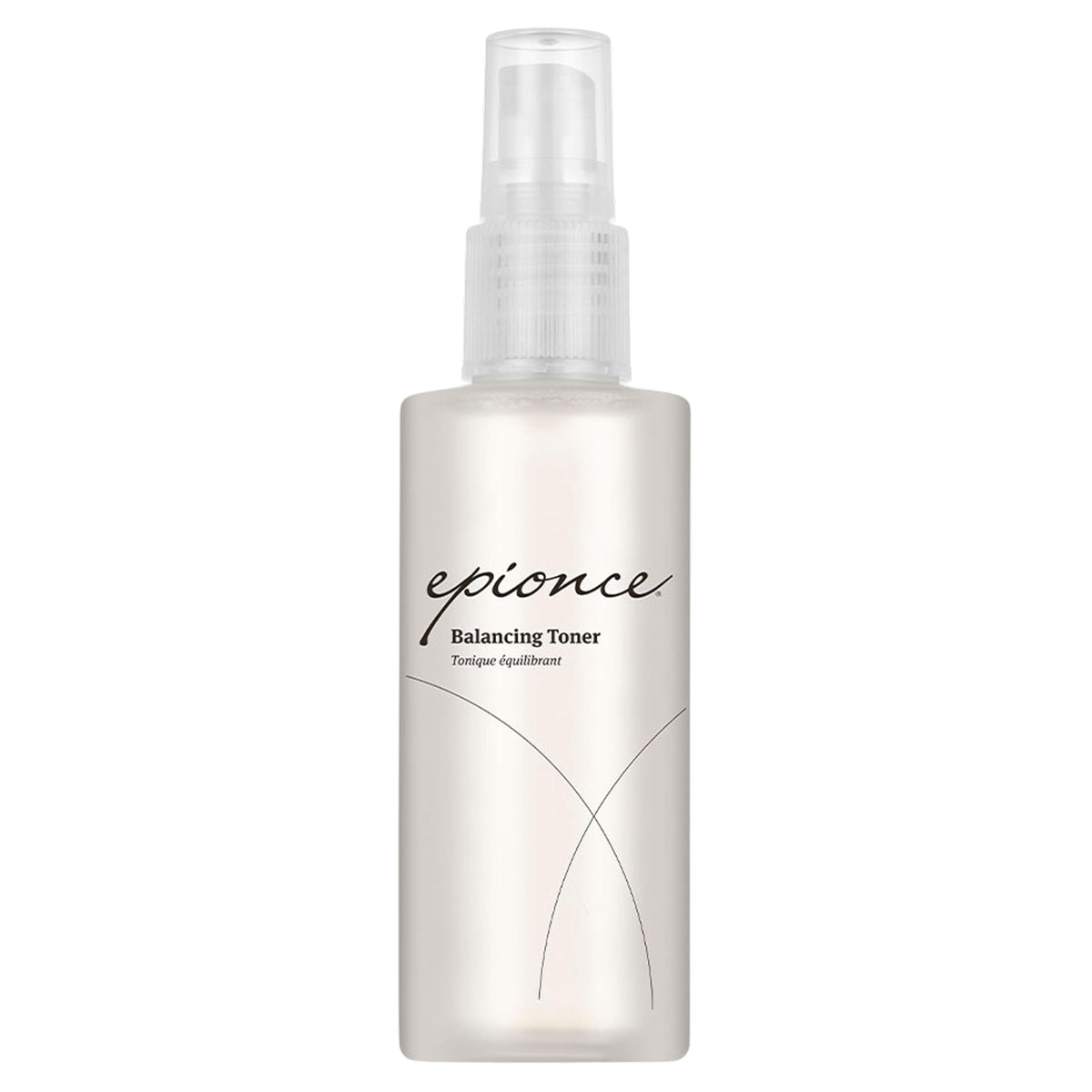 Epionce Balancing Toner bottle pour supports gentle cleansing.