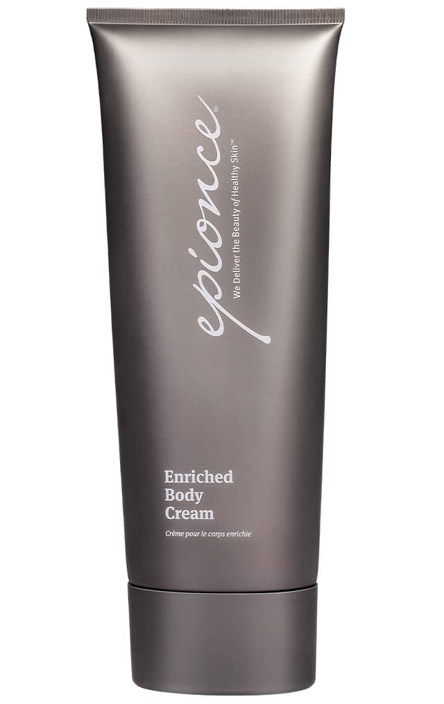 Epionce Enriched Body Cream jar closeup showing rich hydration for dry skin
