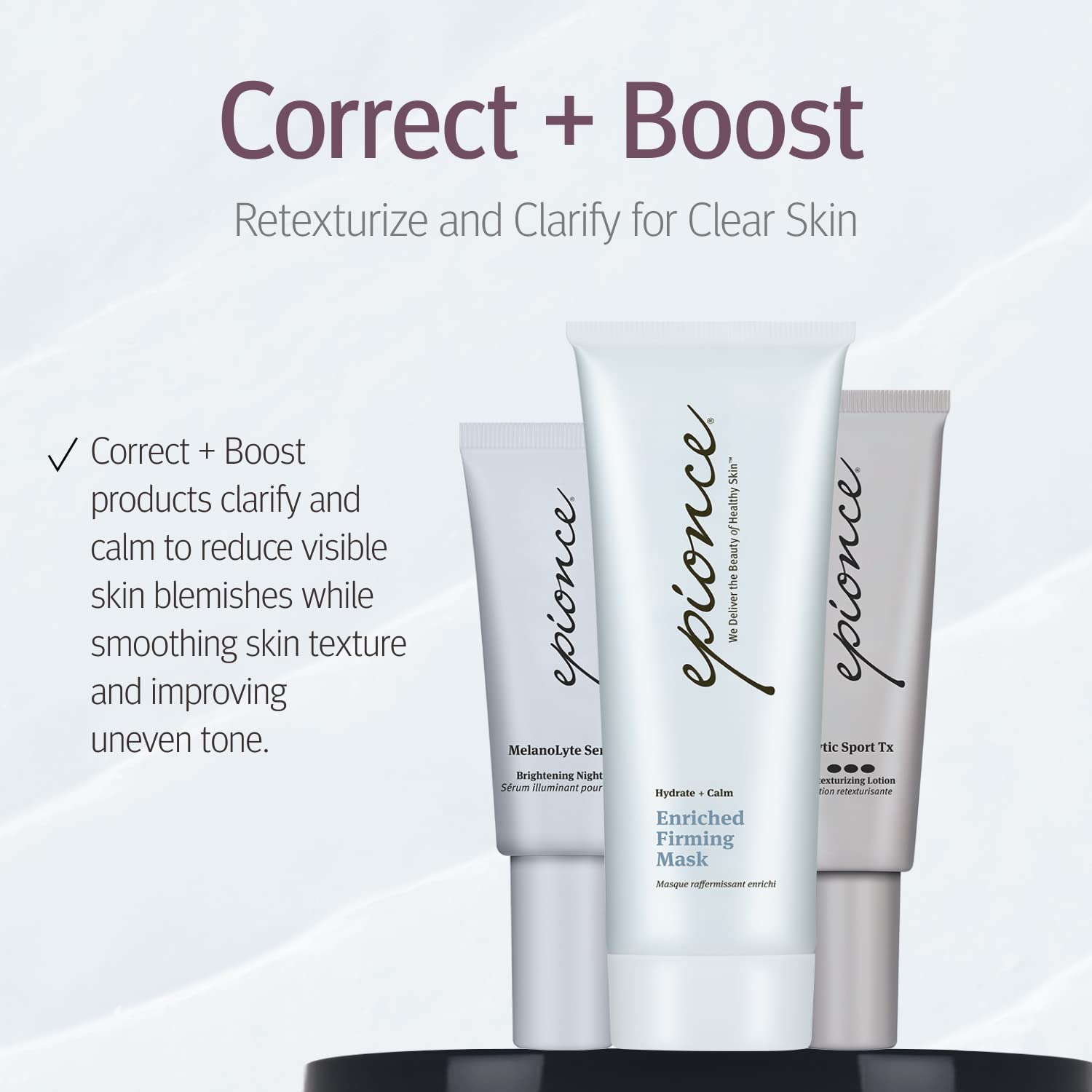 Epionce Enriched Firming Mask spatula dispense enables clean application.