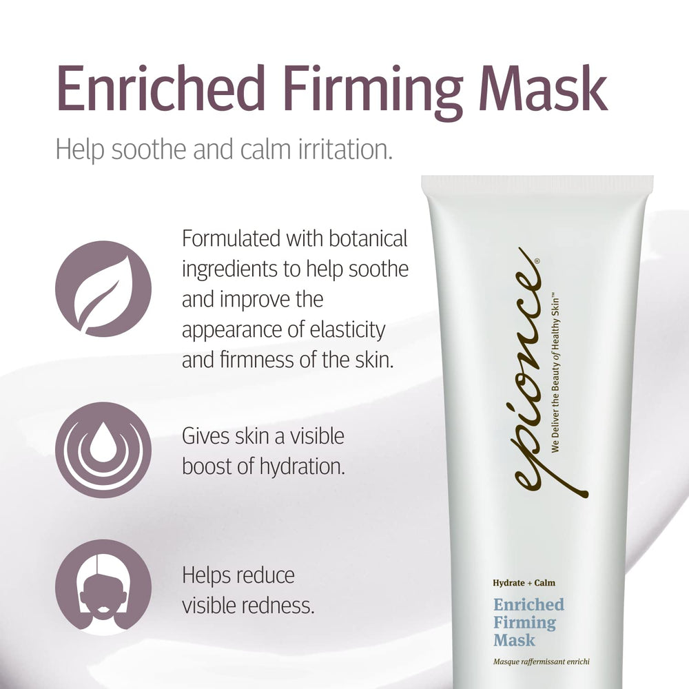 Epionce Enriched Firming Mask swirl demonstrates rich texture for elasticity support.