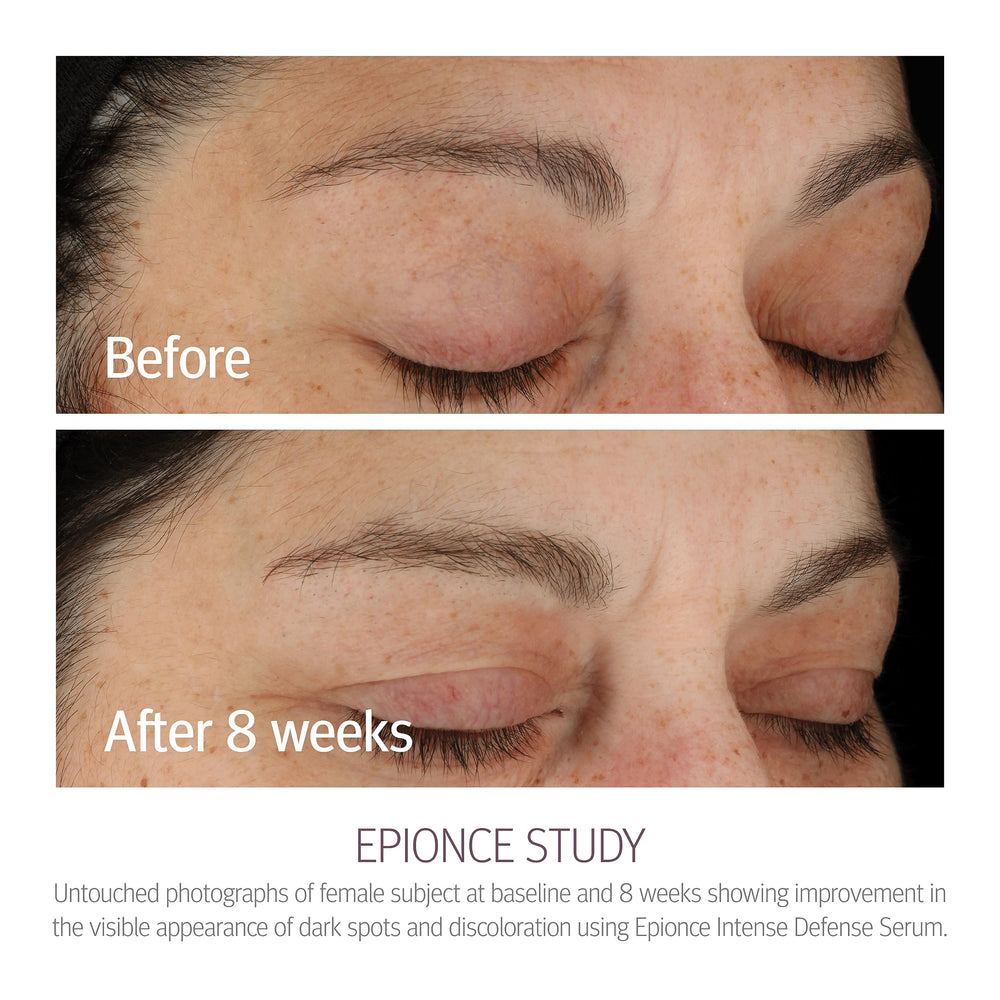 Epionce Intense Defense Serum dispensing action demonstrates controlled application.