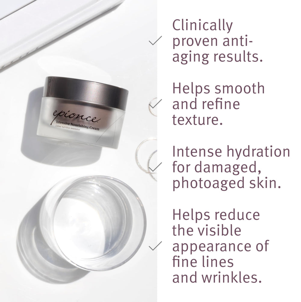 Epionce Intensive Nourishing Cream bottle and cap arrangement emphasizes premium skincare packaging.