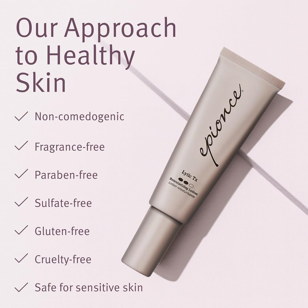 Epionce Lytic Tx azelaic-acid clarity closeup suggests even-toned skin in progress